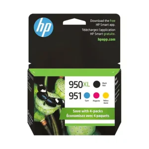 HP 950XL/951 Black High Yield and Cyan/Magenta/Yellow Standard Yield Ink Cartridge, 4/Pack (C2P01FN#140)