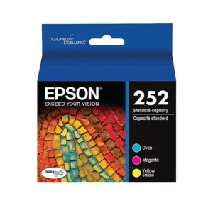 Epson T252 Cyan/Magenta/Yellow Standard Yield Ink Cartridge, 3/Pack