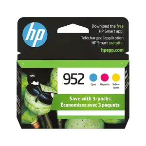HP 952 Cyan/Magenta/Yellow Standard Yield Ink Cartridge, 3/Pack (N9K27AN#140)