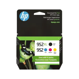 HP 952XL/952 Black High Yield and Cyan/Magenta/Yellow Standard Yield Ink Cartridge, 4/Pack (N9K28AN#140)