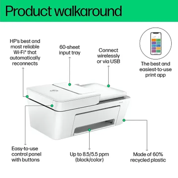 HP DeskJet 4255e All-in-One Printer with 3 Months of Instant Ink for free with HP+, AI-enabled - Image 4
