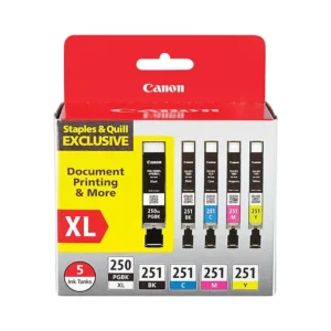 Canon PGI 250 XL/CLI-251 Special Edition Black/Color Ink Cartridge, High Yield, 5/Pack (6432B011)